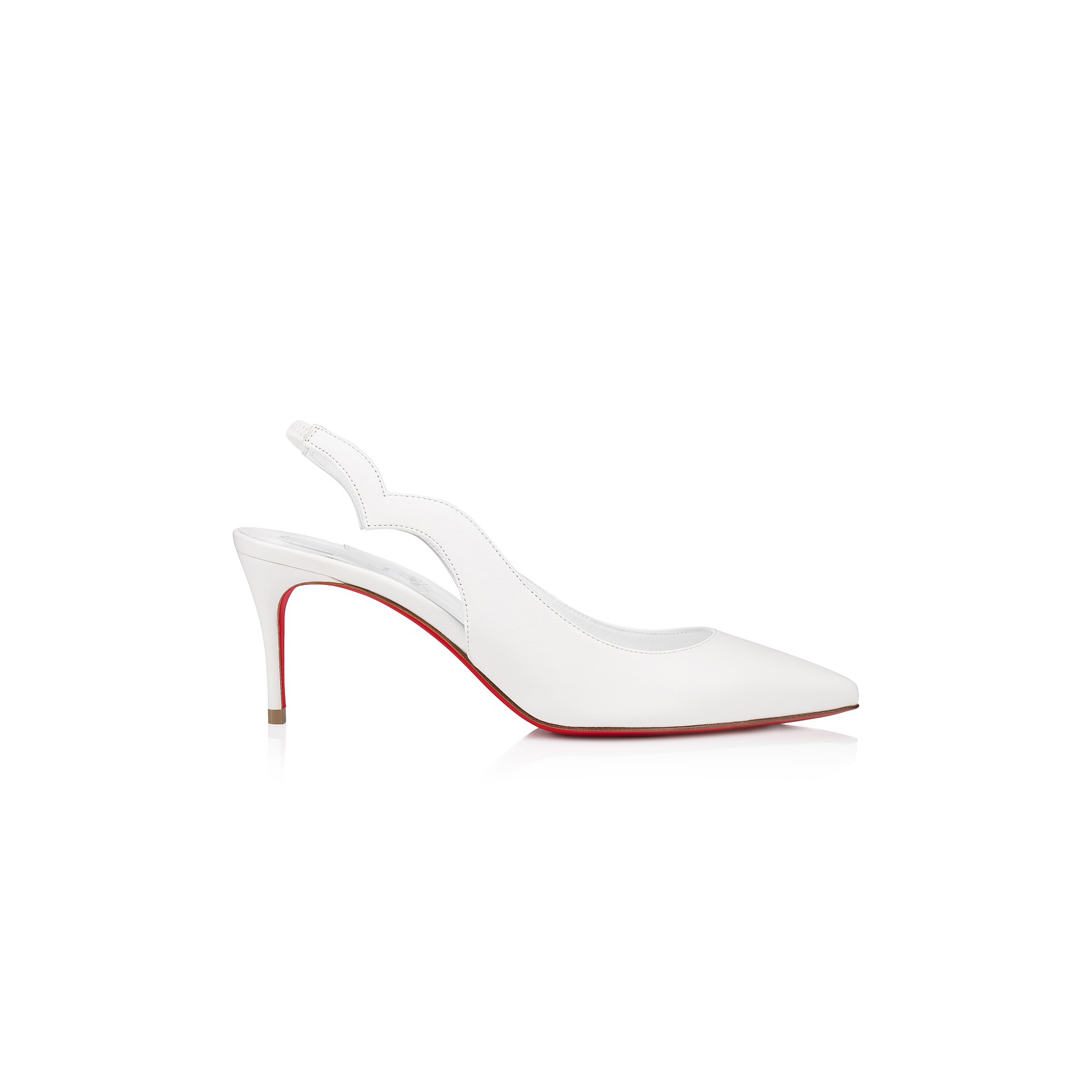 Ch**an louboutin hot chick sling 70 mm slingback pumps-nappa leather-bianco-women 3230572w302